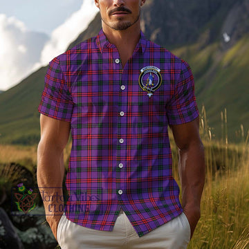 Montgomery Tartan Cotton Hawaiian Shirt with Family Crest