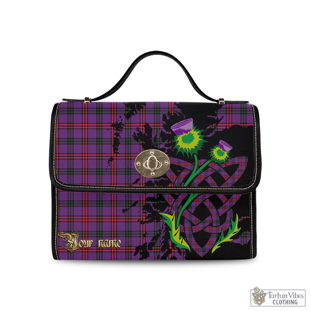 Tartan Vibes Clothing Montgomery Modern Tartan Waterproof Canvas Bag with Scotland Map and Thistle Celtic Accents