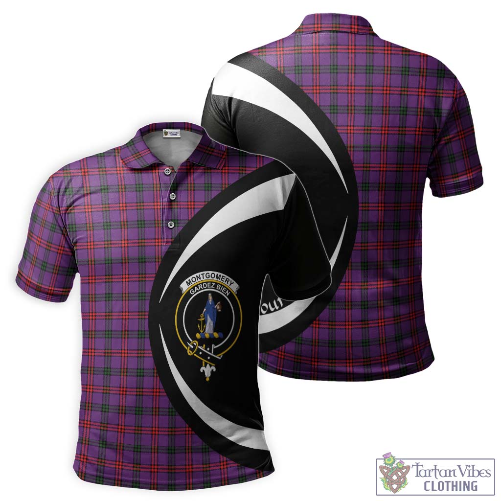 Montgomery Tartan Men's Polo Shirt with Family Crest Circle Style Kid - Tartan Vibes Clothing