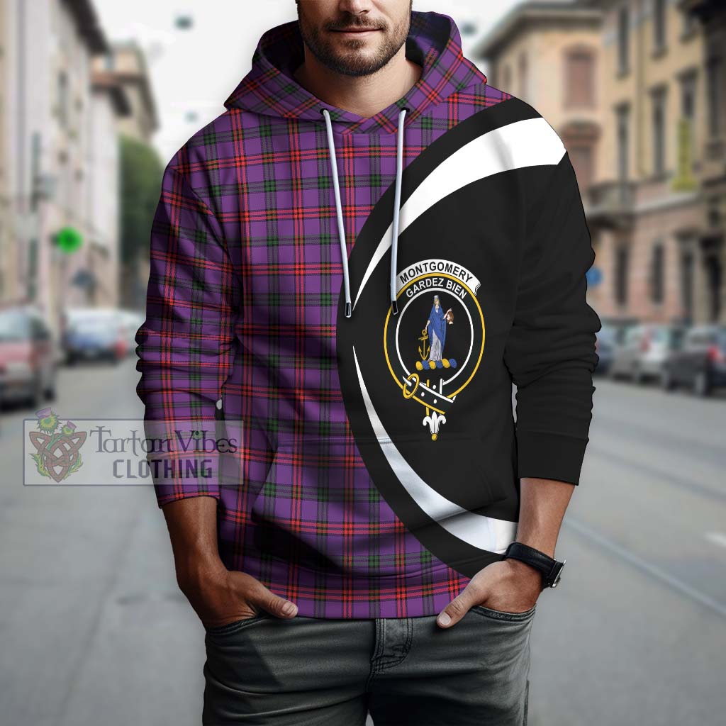 Montgomery Tartan Hoodie with Family Crest Circle Style Zip Hoodie - Tartan Vibes Clothing