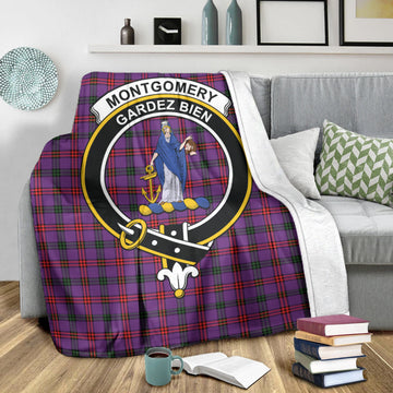 Montgomery Tartan Blanket with Family Crest