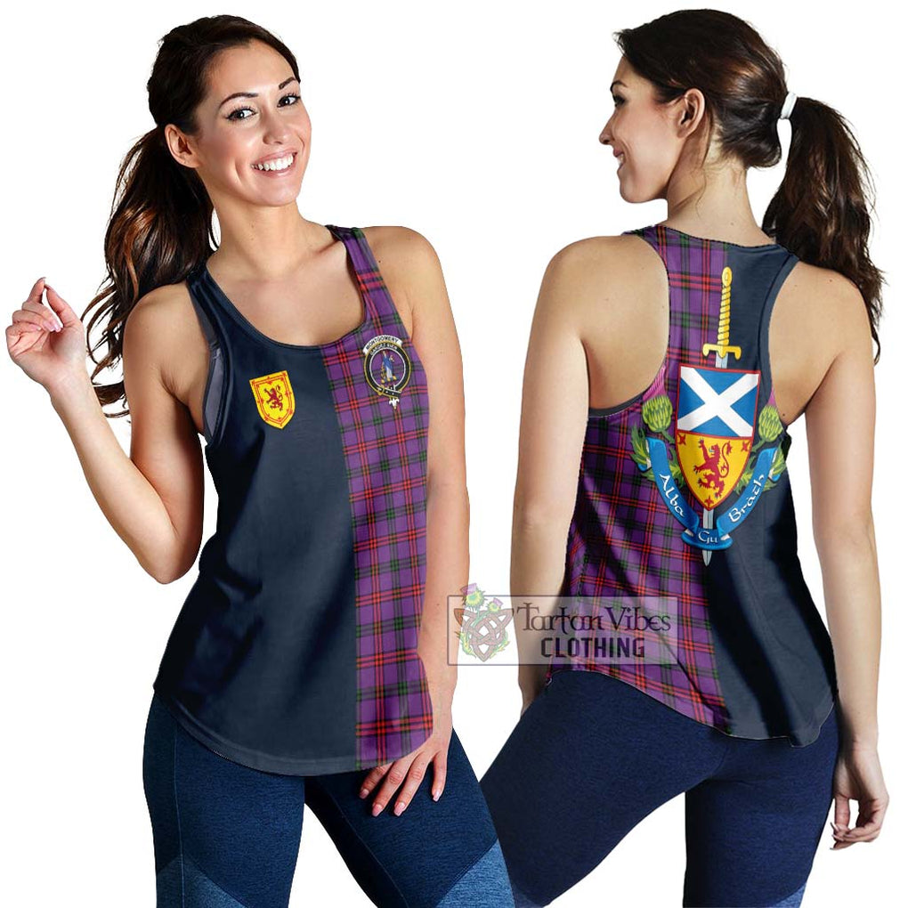 Tartan Vibes Clothing Montgomery Modern Tartan Women's Racerback Tanks with Scottish Lion Royal Arm Half Style