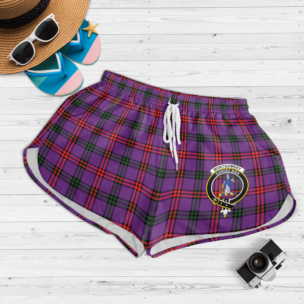 montgomery-modern-tartan-womens-shorts-with-family-crest