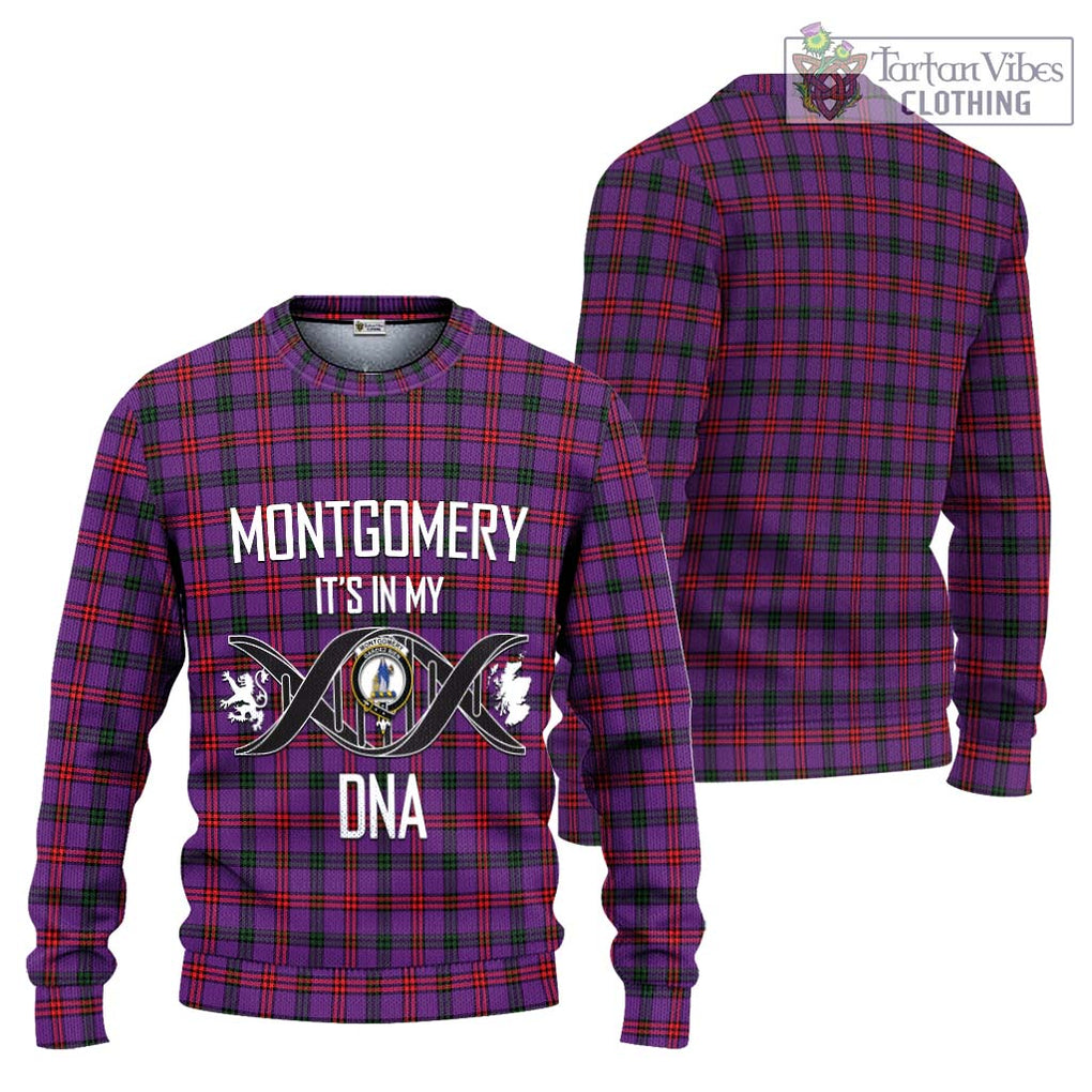 Montgomery Tartan Knitted Sweater with Family Crest DNA In Me Style Unisex - Tartanvibesclothing Shop