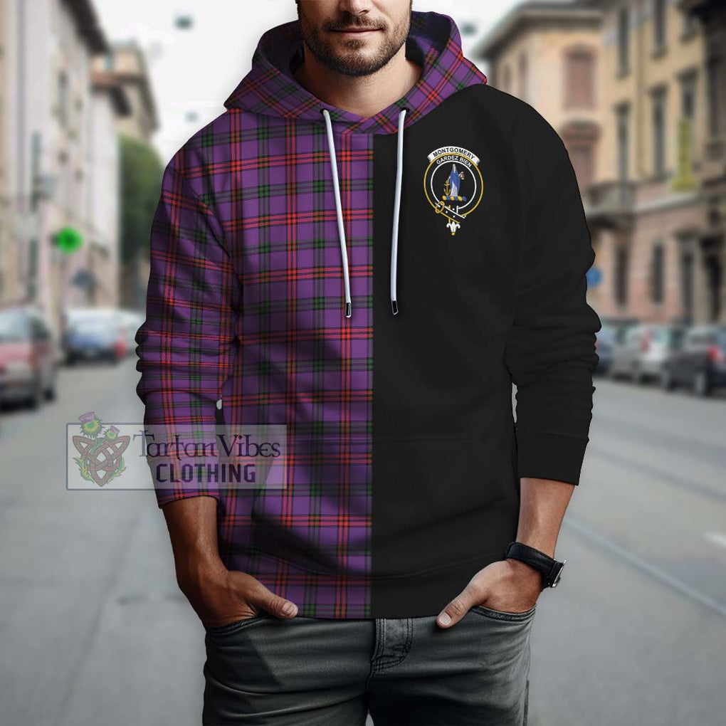 Montgomery Tartan Hoodie with Family Crest and Half Of Me Style Zip Hoodie - Tartanvibesclothing Shop