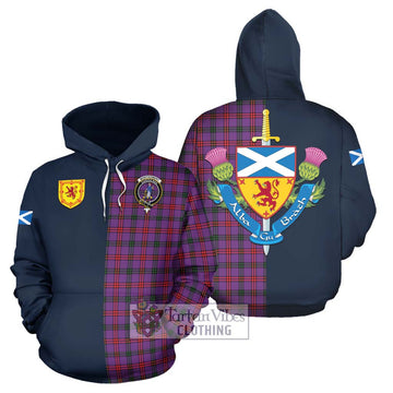 Montgomery Tartan Hoodie Alba with Scottish Lion Royal Arm Half Style