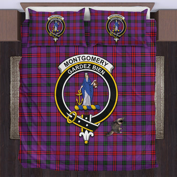 Montgomery Tartan Bedding Set with Family Crest