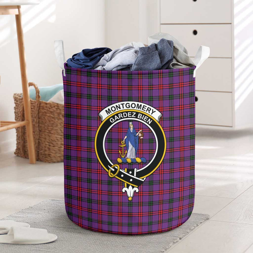 Montgomery Tartan Laundry Basket with Family Crest One Size - Tartanvibesclothing Shop