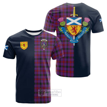 Montgomery Tartan Cotton T-shirt with Scottish Lion Royal Arm Half Style