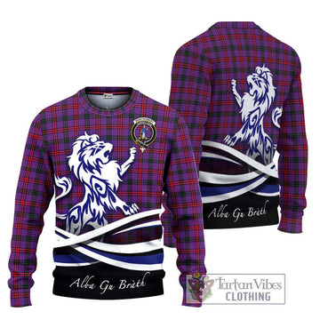 Montgomery Tartan Ugly Sweater with Alba Gu Brath Regal Lion Emblem