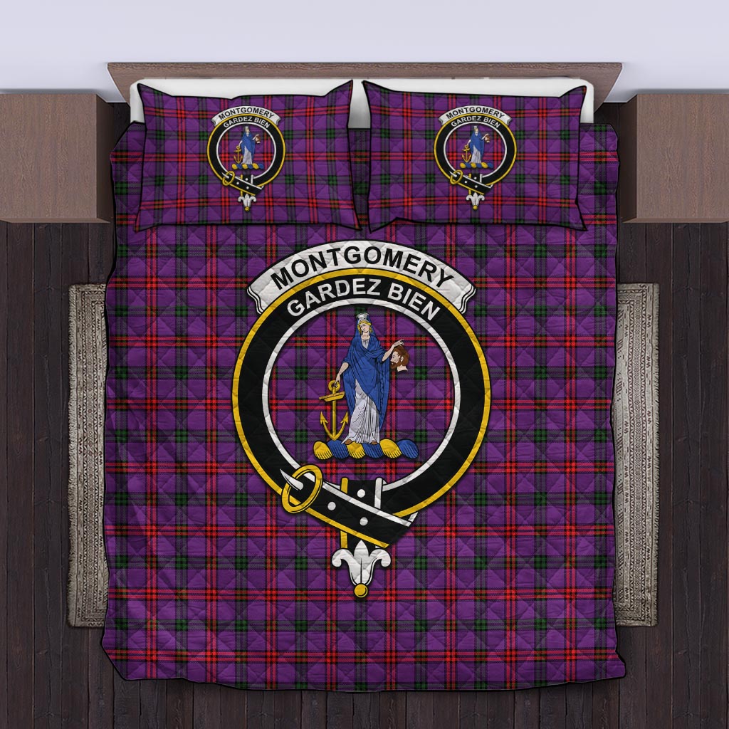 Montgomery Tartan Quilt Bed Set with Family Crest Twin - Tartan Vibes Clothing