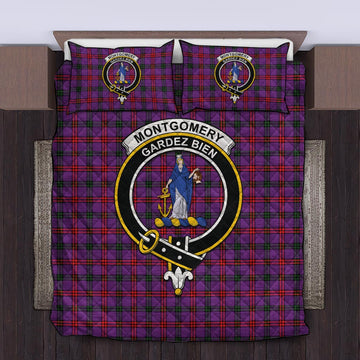 Montgomery Tartan Quilt Bed Set with Family Crest