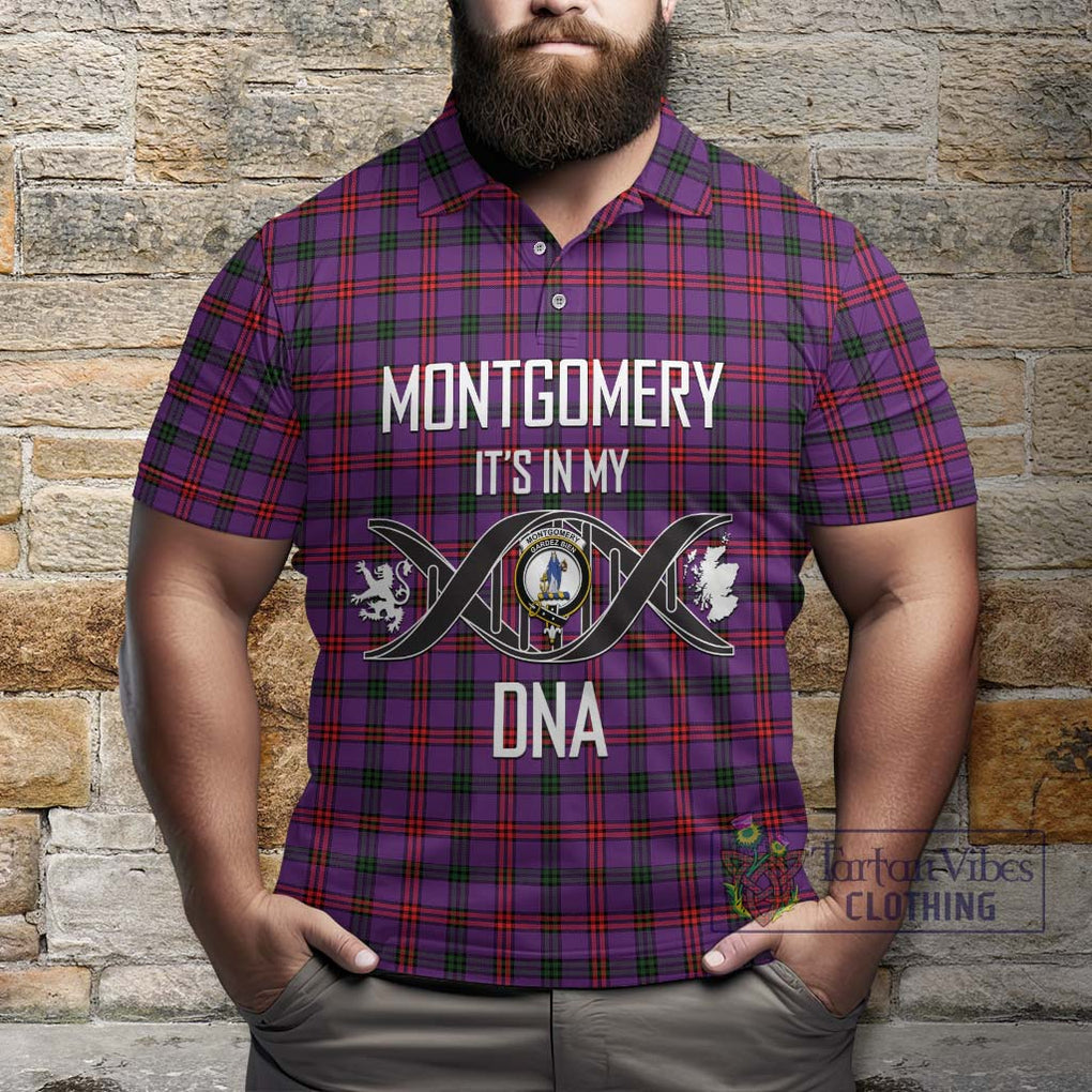 Montgomery Tartan Polo Shirt with Family Crest DNA In Me Style Kid - Tartanvibesclothing Shop