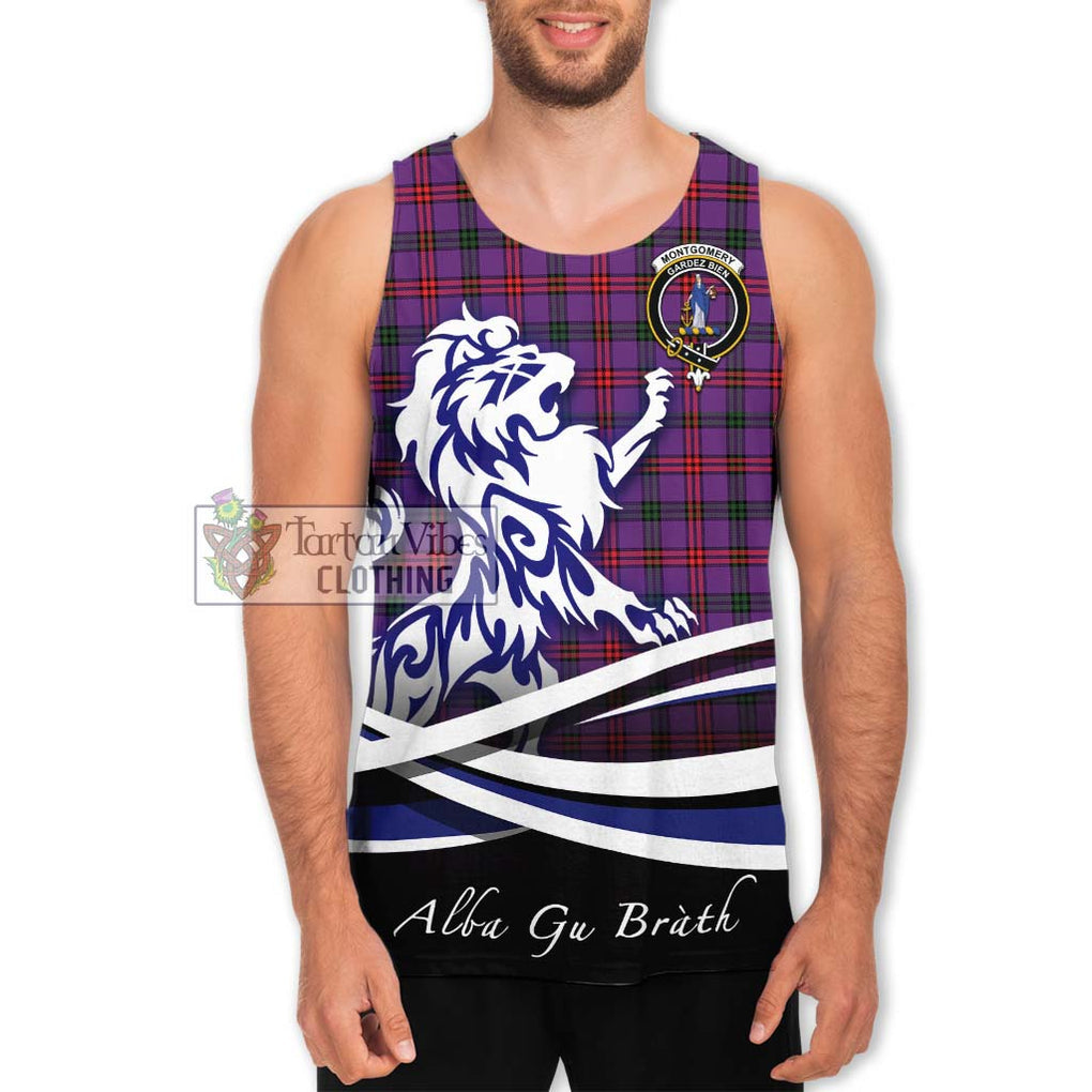 Montgomery Tartan Men's Tank Top with Alba Gu Brath Regal Lion Emblem Men - Tartanvibesclothing Shop