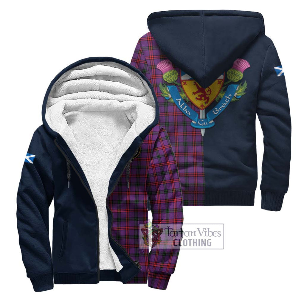 Tartan Vibes Clothing Montgomery Modern Tartan Sherpa Hoodie with Scottish Lion Royal Arm Half Style