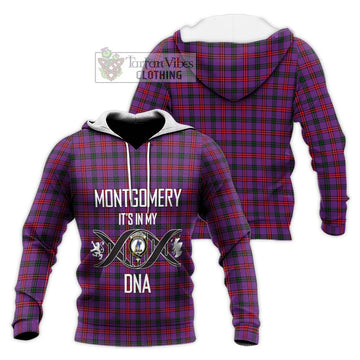 Montgomery Tartan Knitted Hoodie with Family Crest DNA In Me Style