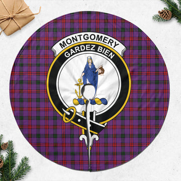 Montgomery Tartan Christmas Tree Skirt with Family Crest