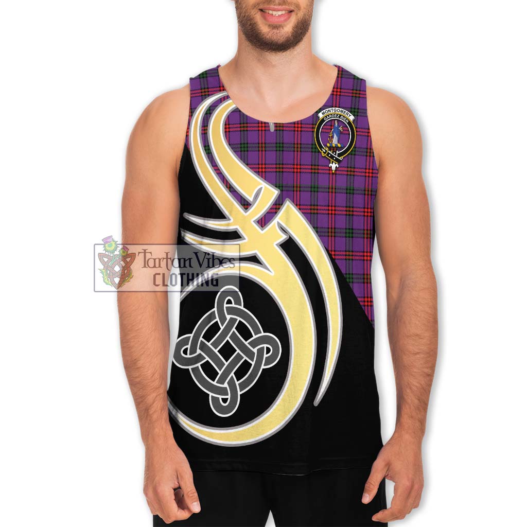 Montgomery Tartan Men's Tank Top with Family Crest and Celtic Symbol Style Men - Tartan Vibes Clothing