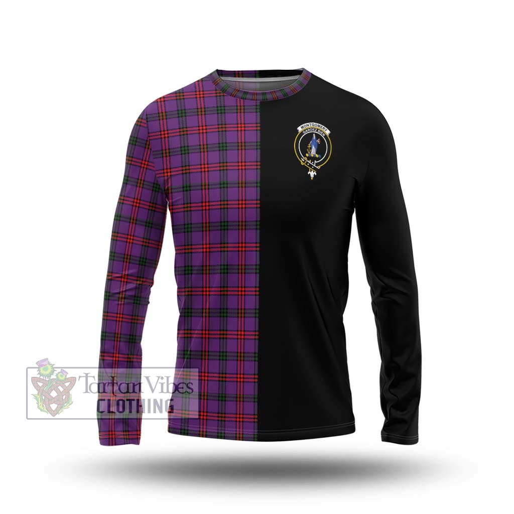 Tartan Vibes Clothing Montgomery Modern Tartan Long Sleeve T-Shirt with Family Crest and Half Of Me Style