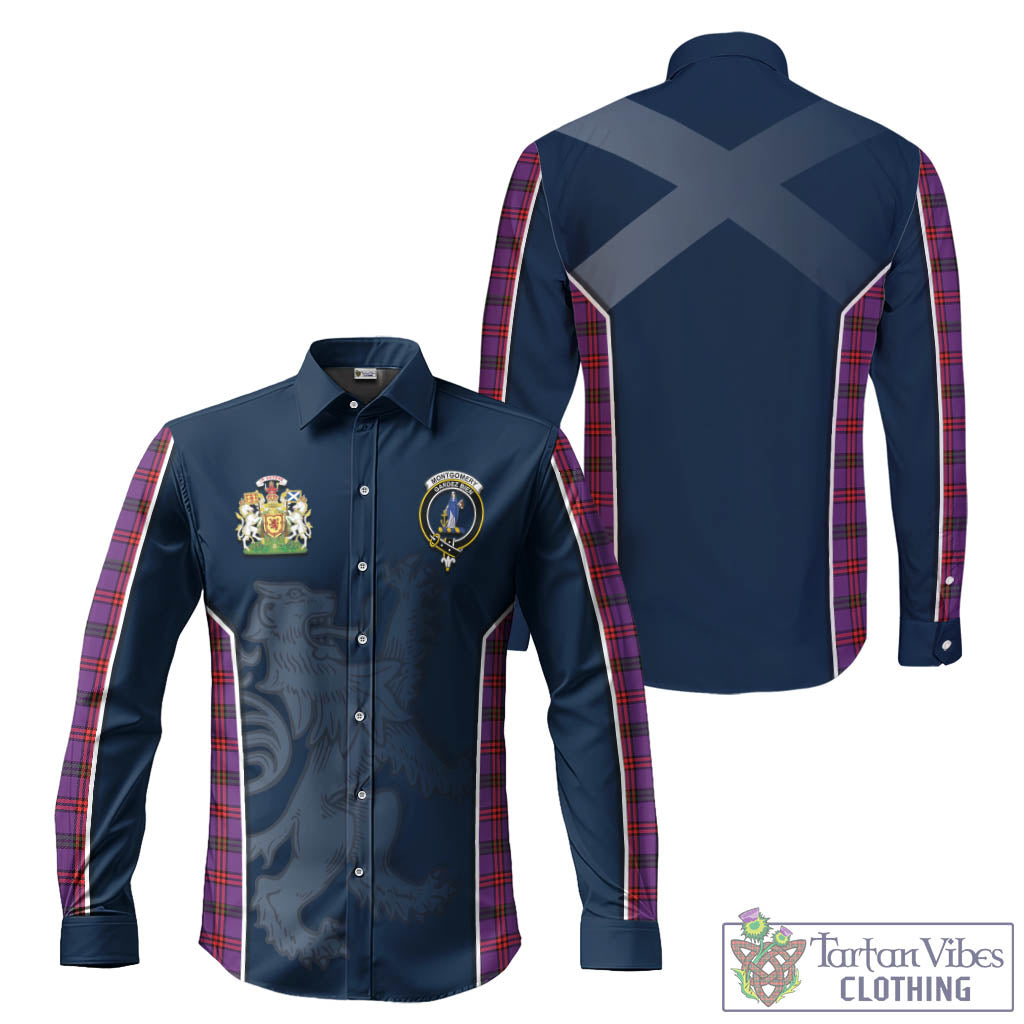 Tartan Vibes Clothing Montgomery Modern Tartan Long Sleeve Button Up Shirt with Family Crest and Lion Rampant Vibes Sport Style