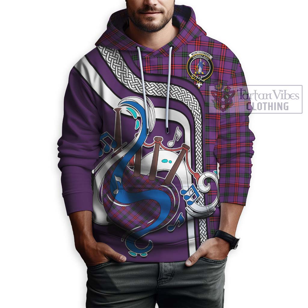 Tartan Vibes Clothing Montgomery Modern Tartan Hoodie with Epic Bagpipe Style