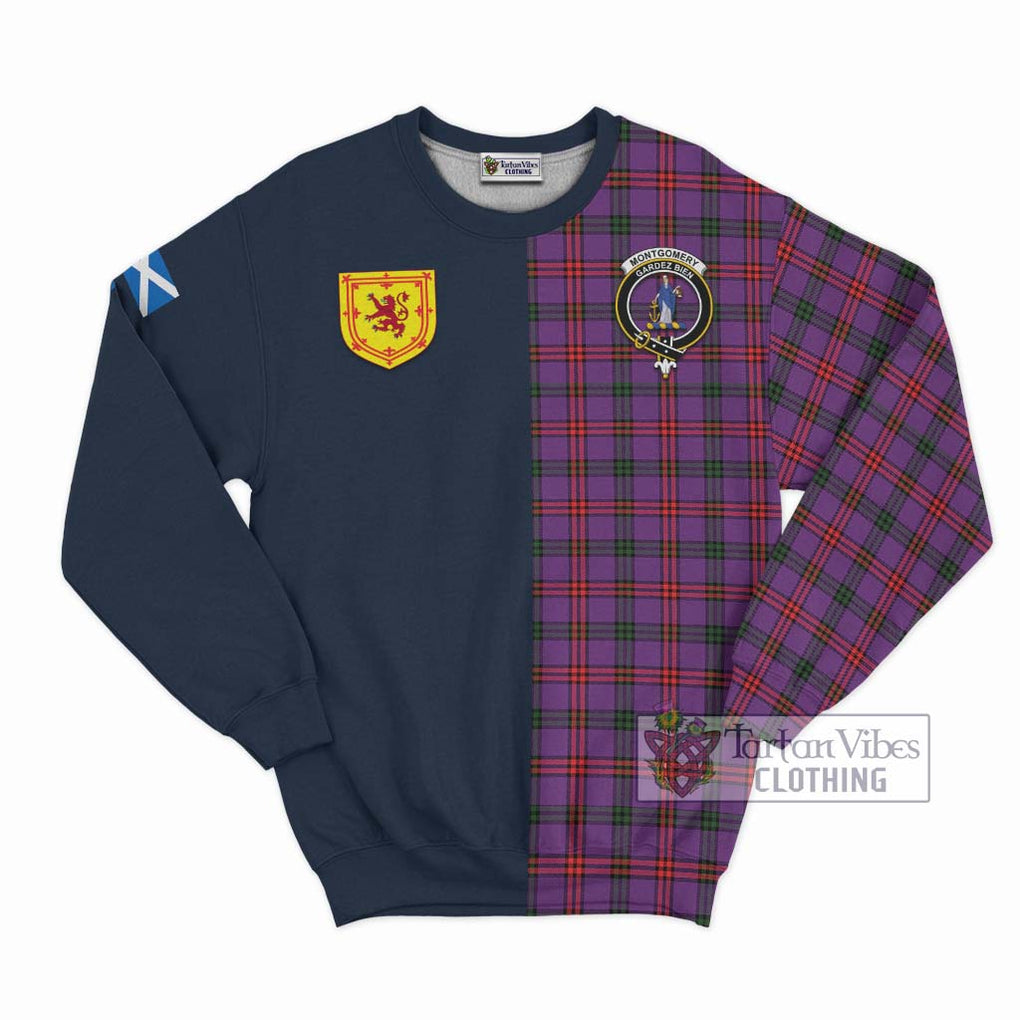 Tartan Vibes Clothing Montgomery Modern Tartan Sweatshirt with Scottish Lion Royal Arm Half Style