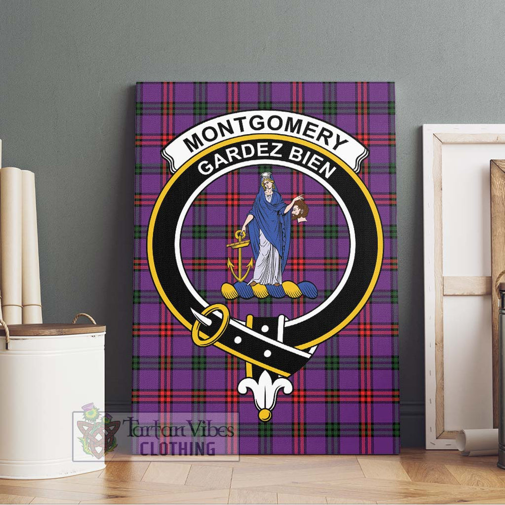 Montgomery Tartan Canvas Print Wall Art with Family Crest Without Frame - Tartan Vibes Clothing