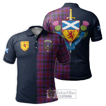 Montgomery Tartan Polo Shirt Alba with Scottish Lion Royal Arm Half Style