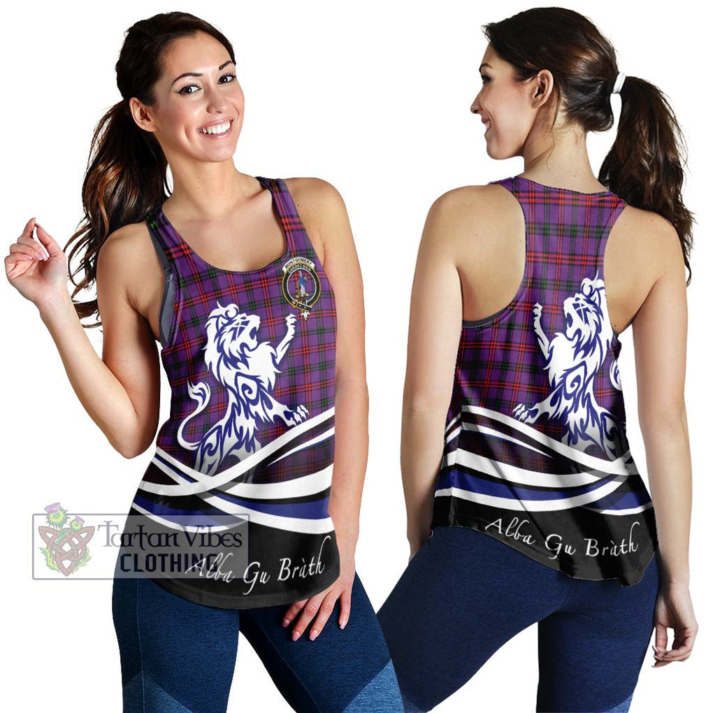 Montgomery Tartan Women's Racerback Tanks with Alba Gu Brath Regal Lion Emblem 4XL - Tartanvibesclothing Shop