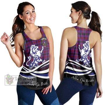 Montgomery Tartan Women's Racerback Tanks with Alba Gu Brath Regal Lion Emblem