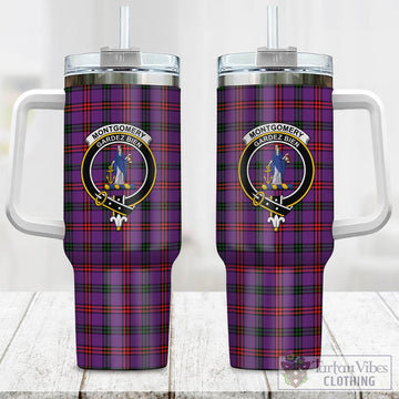 Montgomery Tartan and Family Crest Tumbler with Handle