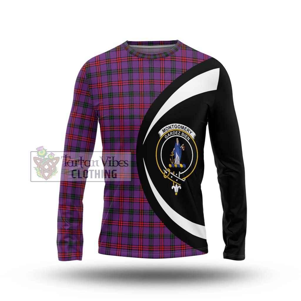 Montgomery Tartan Long Sleeve T-Shirt with Family Crest Circle Style Unisex - Tartan Vibes Clothing