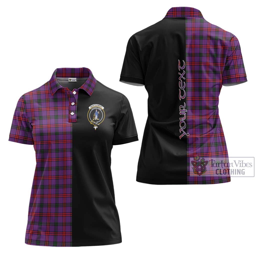 Tartan Vibes Clothing Montgomery Modern Tartan Women's Polo Shirt with Family Crest and Half Of Me Style