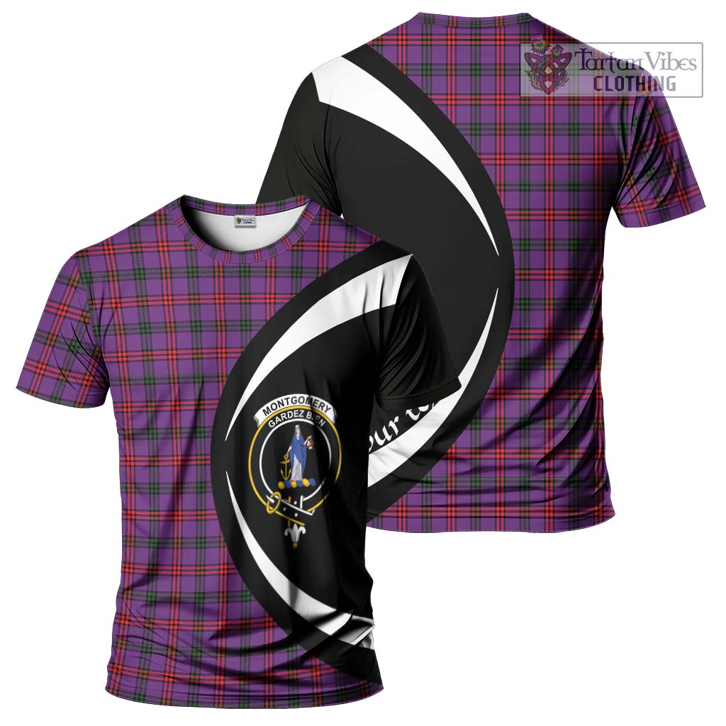 Tartan Vibes Clothing Montgomery Modern Tartan T-Shirt with Family Crest Circle Style