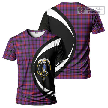 Montgomery Tartan T-Shirt with Family Crest Circle Style