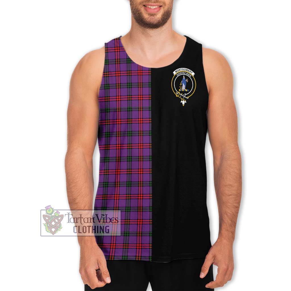 Tartan Vibes Clothing Montgomery Modern Tartan Men's Tank Top with Family Crest and Half Of Me Style