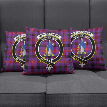 Montgomery Tartan Pillow Cover with Family Crest