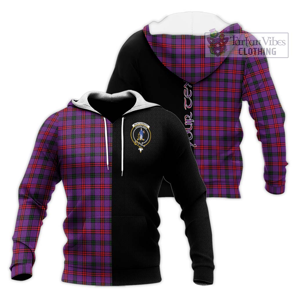 Tartan Vibes Clothing Montgomery Modern Tartan Knitted Hoodie with Family Crest and Half Of Me Style