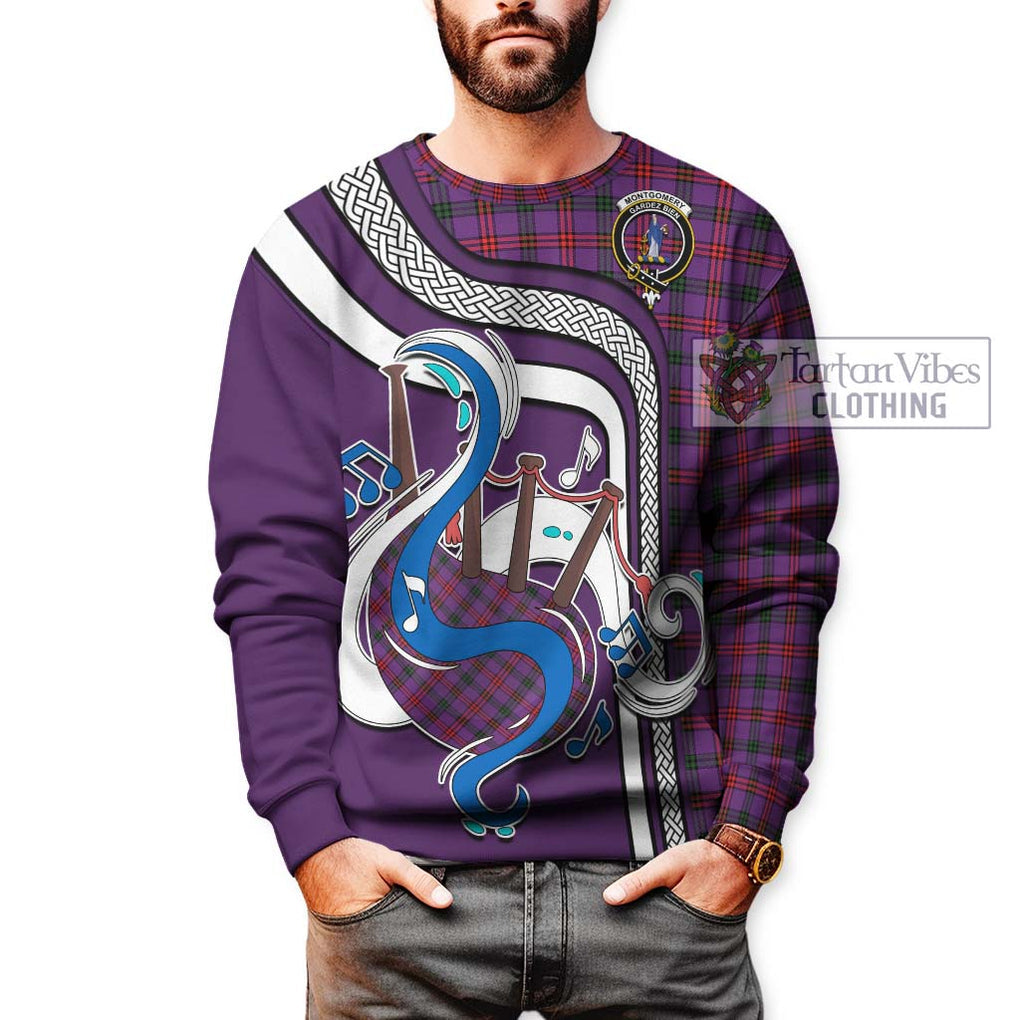 Tartan Vibes Clothing Montgomery Modern Tartan Sweatshirt with Epic Bagpipe Style