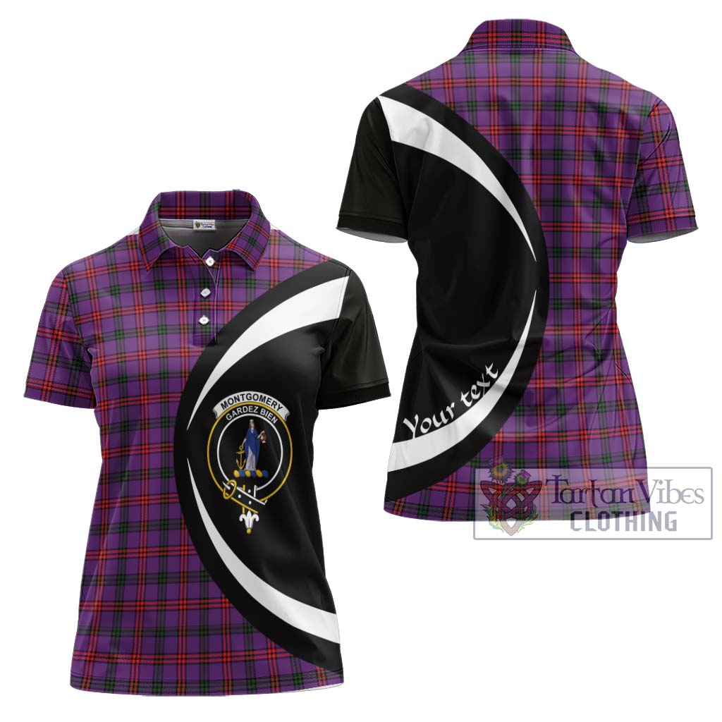 Montgomery Tartan Women's Polo Shirt with Family Crest Circle Style Women - Tartan Vibes Clothing