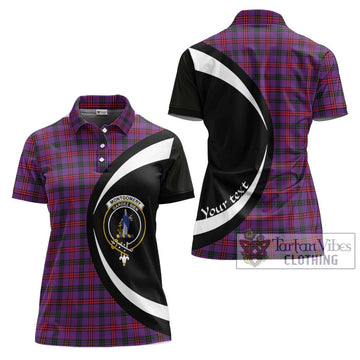 Montgomery Tartan Women's Polo Shirt with Family Crest Circle Style