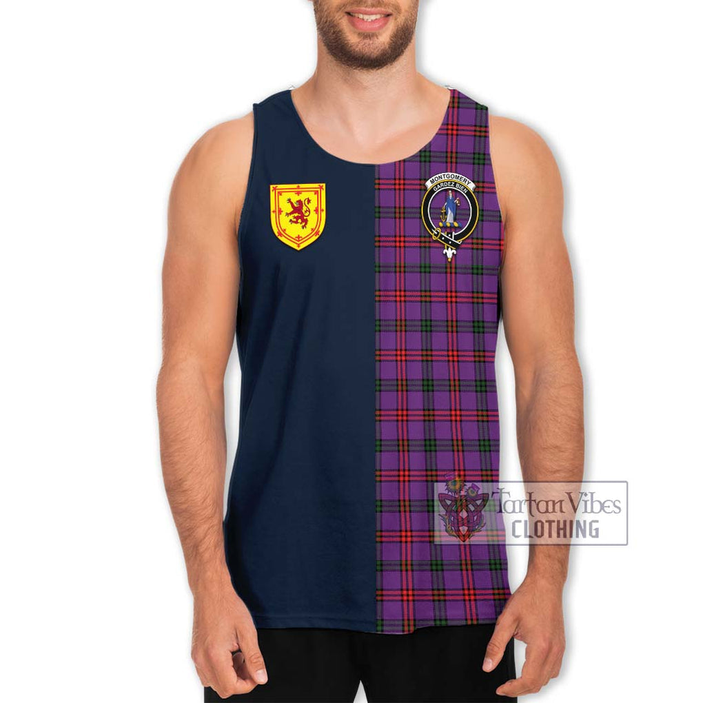 Tartan Vibes Clothing Montgomery Modern Tartan Men's Tank Top with Scottish Lion Royal Arm Half Style