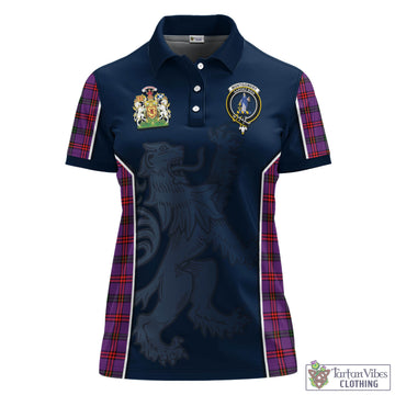 Montgomery Tartan Women's Polo Shirt with Family Crest and Lion Rampant Vibes Sport Style