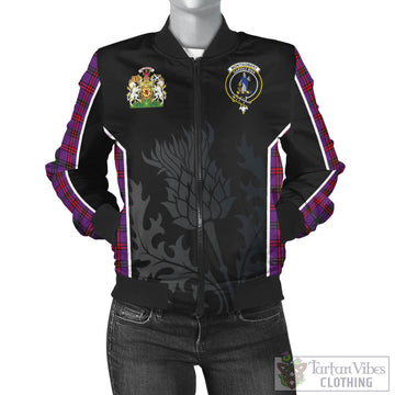 Montgomery Tartan Bomber Jacket with Family Crest and Scottish Thistle Vibes Sport Style