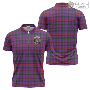 Montgomery Tartan Zipper Polo Shirt with Family Crest