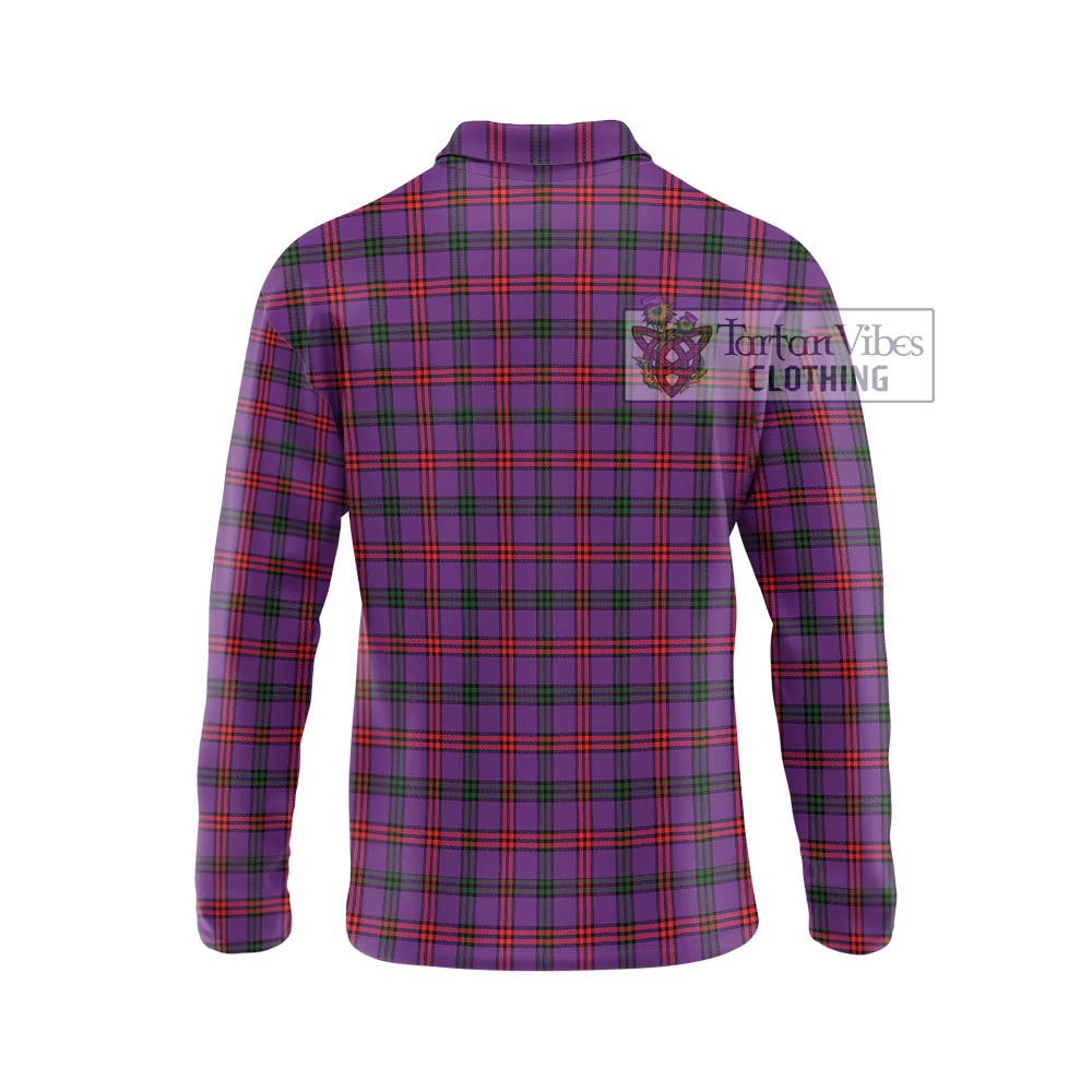 Montgomery Tartan Long Sleeve Polo Shirt with Family Crest DNA In Me Style - Tartanvibesclothing Shop