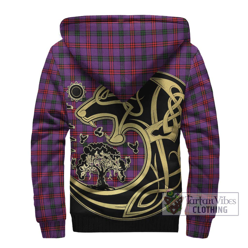 Montgomery Tartan Sherpa Hoodie with Family Crest Celtic Wolf Style - Tartan Vibes Clothing