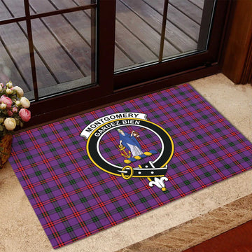 Montgomery Tartan Door Mat with Family Crest