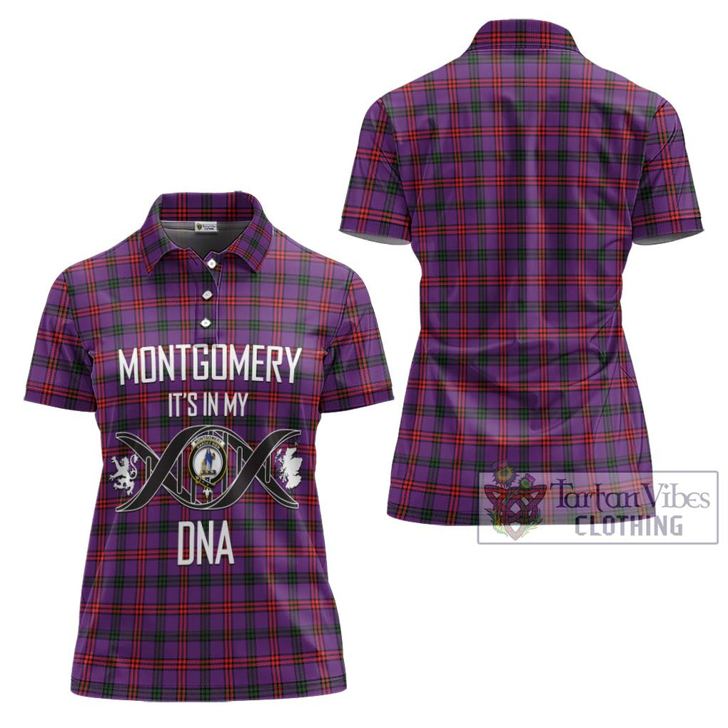 Montgomery Tartan Women's Polo Shirt with Family Crest DNA In Me Style - Tartanvibesclothing Shop