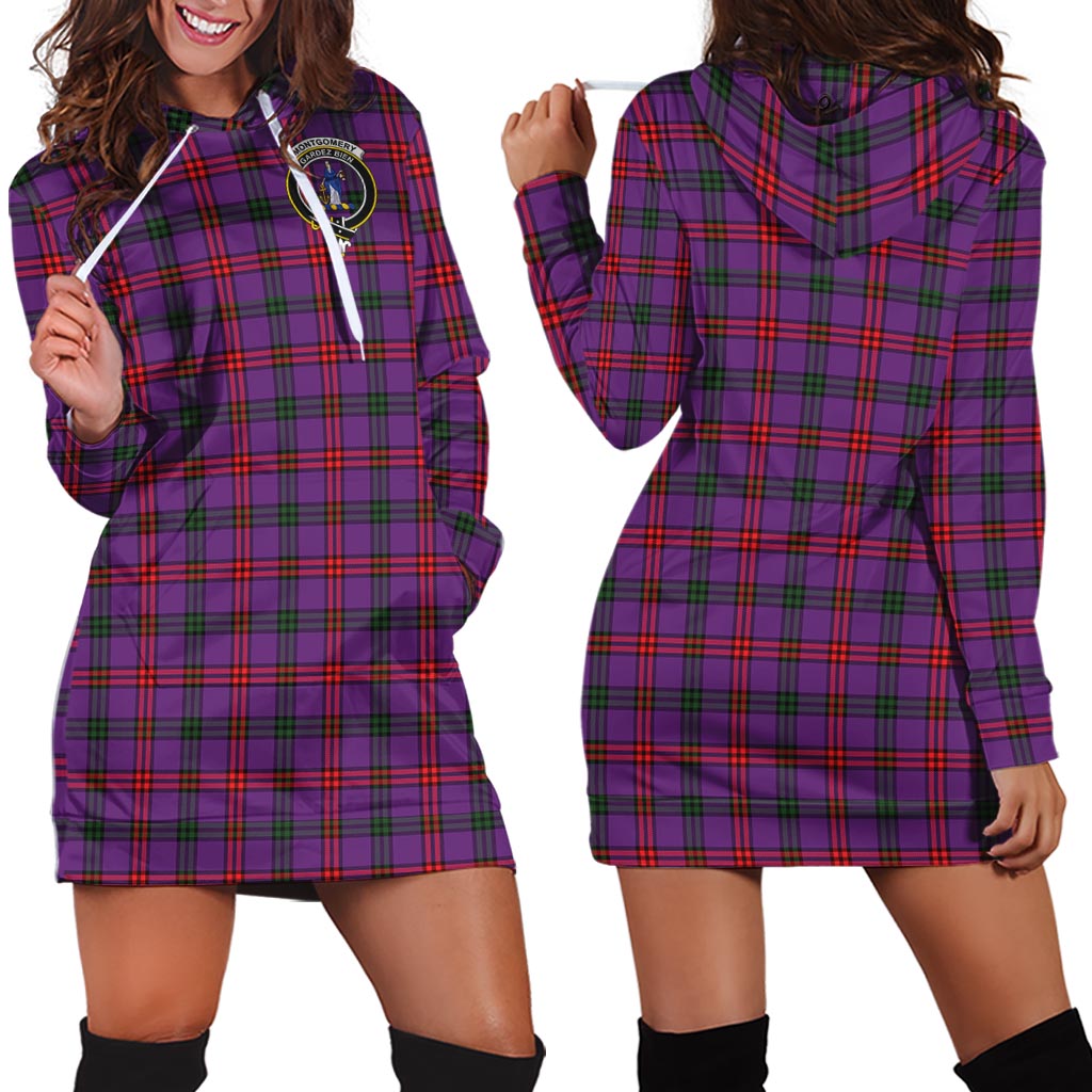 Montgomery Tartan Hoodie Dress with Family Crest - Tartan Vibes Clothing